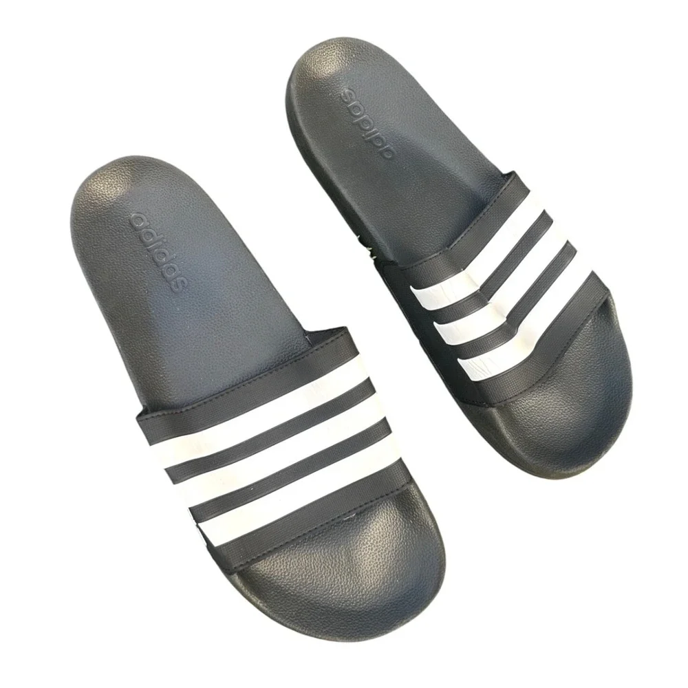 Adidas Adilette Shower‎ Slide Sandals Men's Size 14 Black White